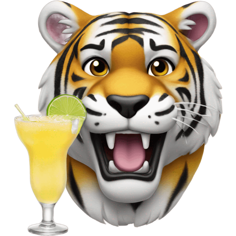 LSU Mike the Tiger with margarita  emoji