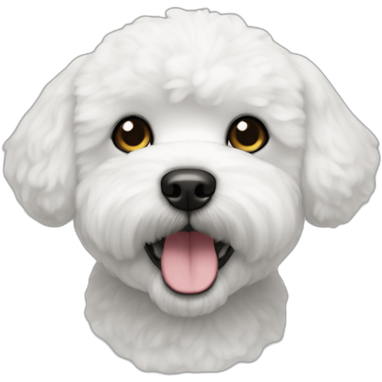 Bichon frise white with full black ears emoji