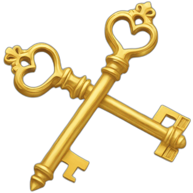 golden crossed skeleton keys emoji