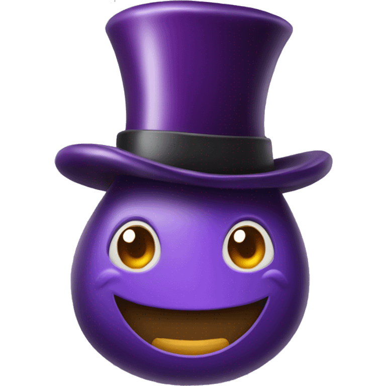 eggplant with a top hat  emoji