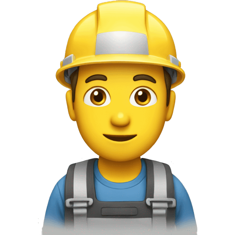 A braver man, white skin, with a construction hat yellow emoji