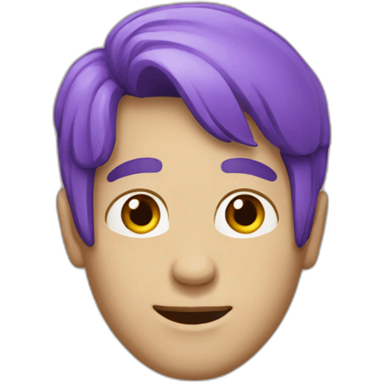 White Man face with Purple hair emoji