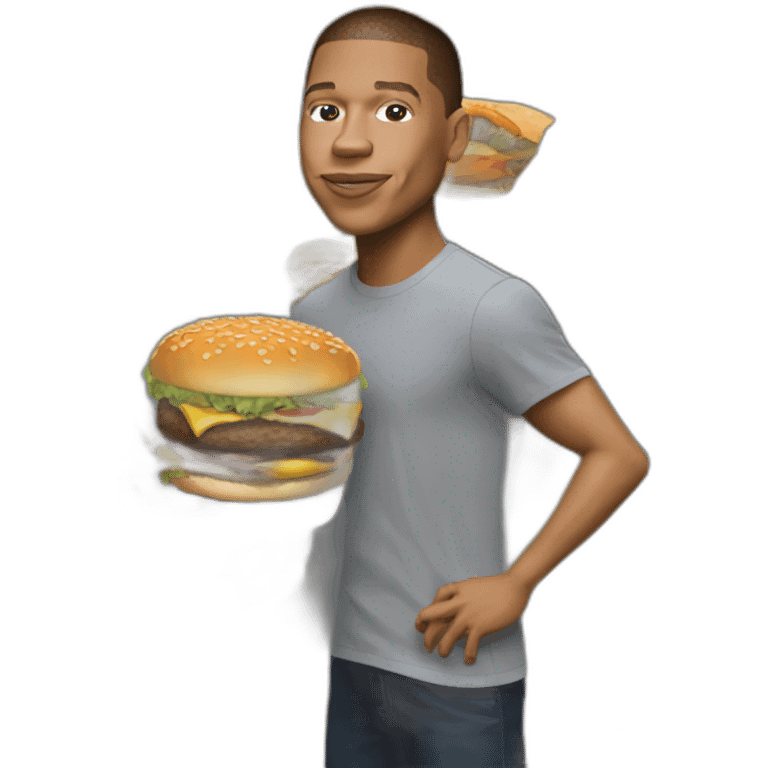 Mbappé eating Burger King emoji