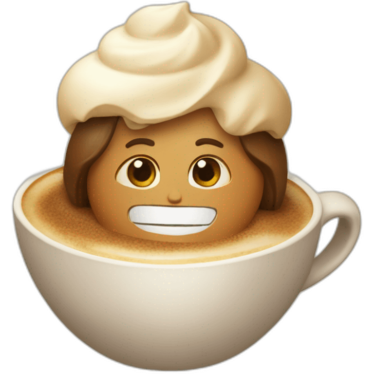 A person surfing in a capuccino  emoji