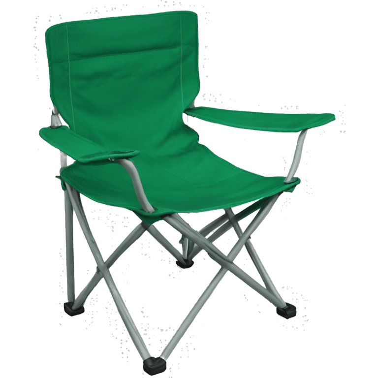 Realistic emerald green  camping folding chair isolated.  emoji