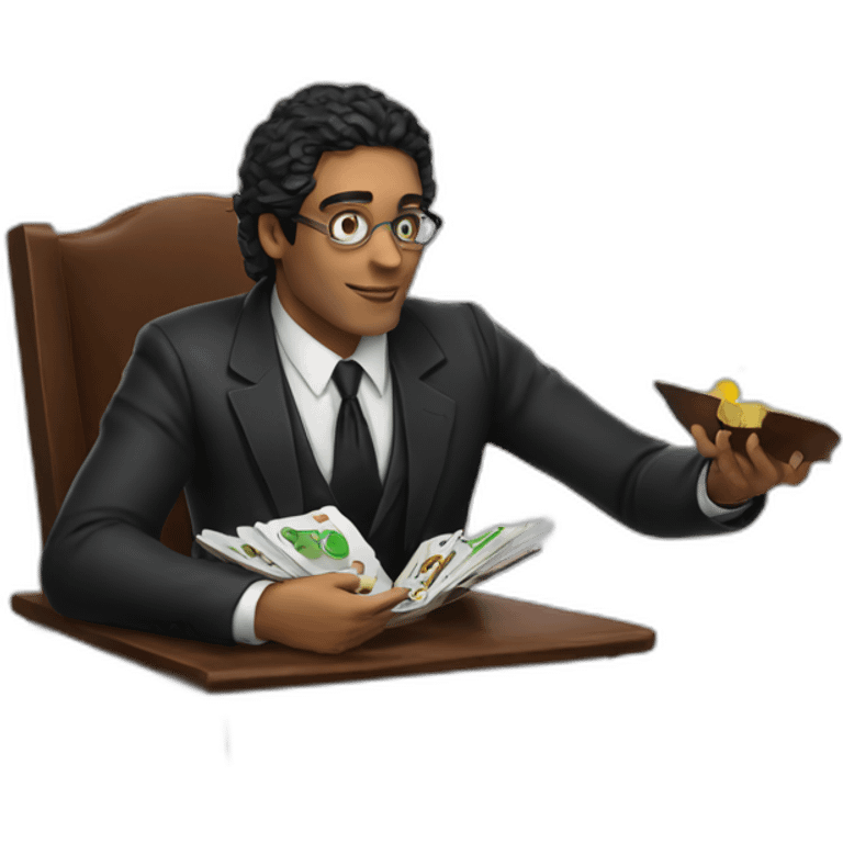 Lawyer playing magic the hathering emoji