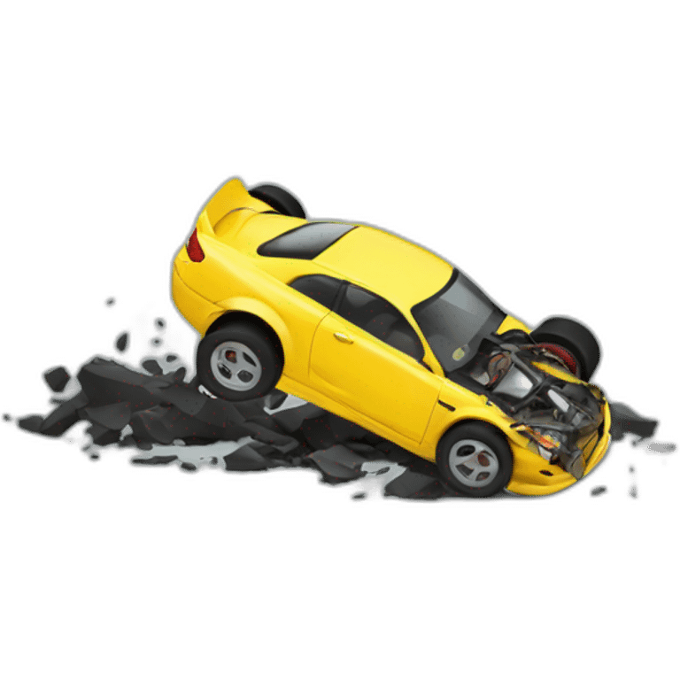 yellow racecar crash emoji