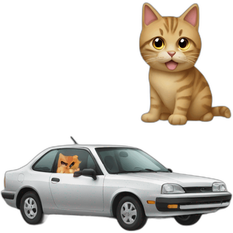 car and cat emoji