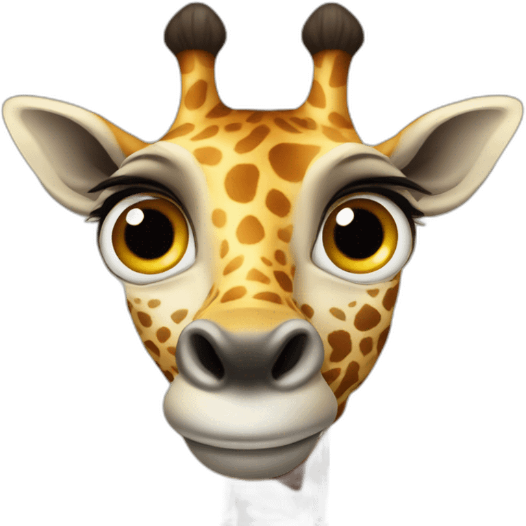 Une girafe avec des gros yeux emoji