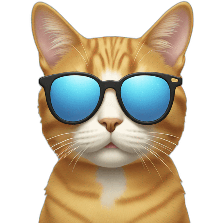 Cat with sunglasses in sky  emoji