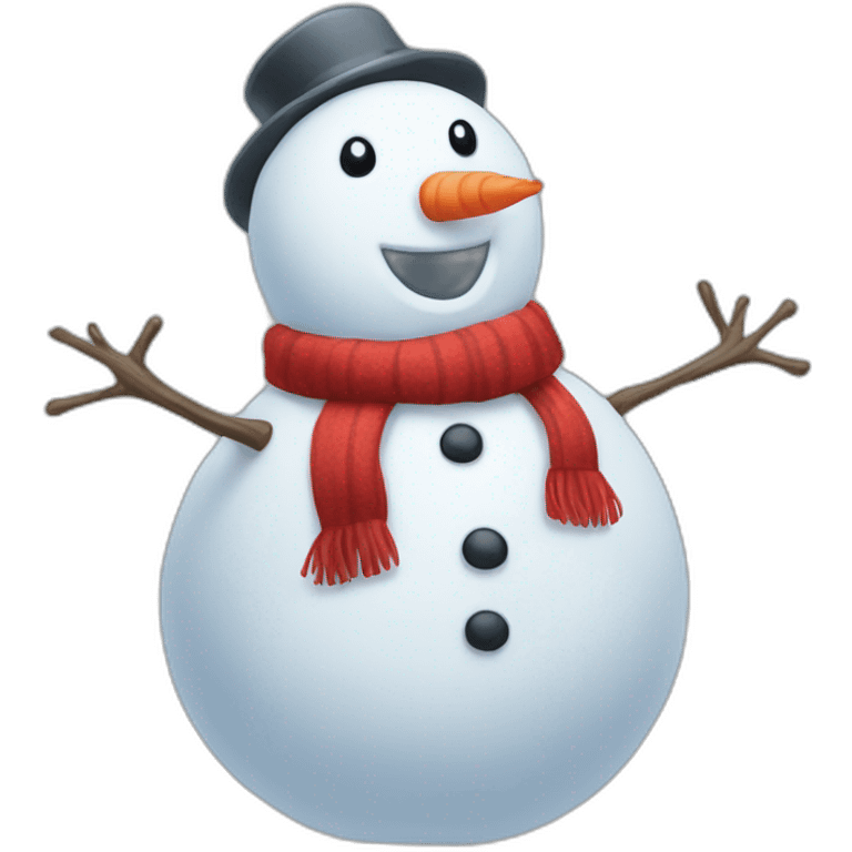 A snowman who’s trying to hug you emoji