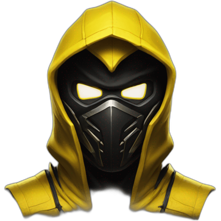 Mortal Kombat scorpion, yellow mask and black hood emoji