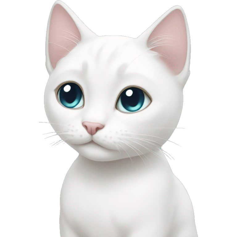 A cute aesthetic white cat emoji