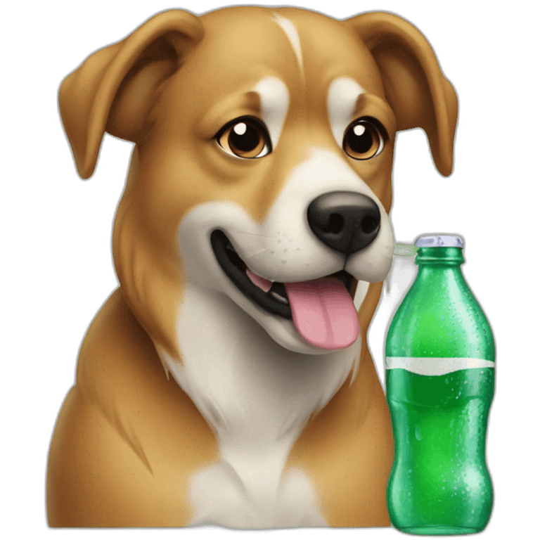 Dog drinking sprite emoji