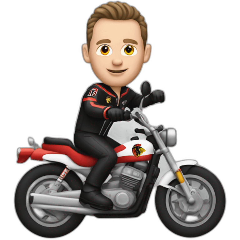 Jonathan Toews riding a motorcycle emoji