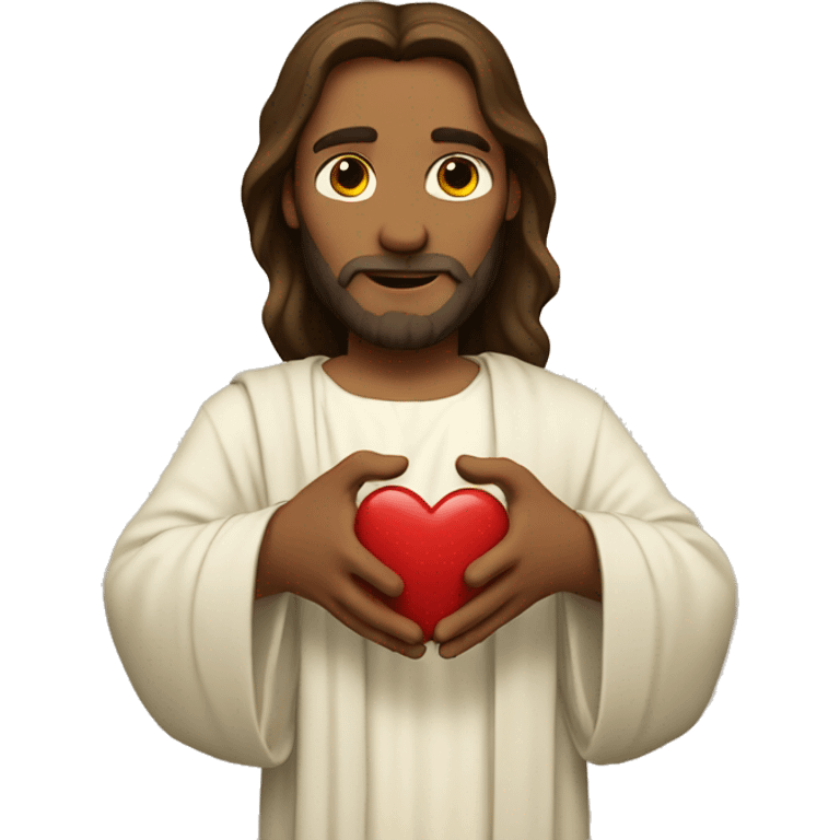 Jesus making heart hand emoji