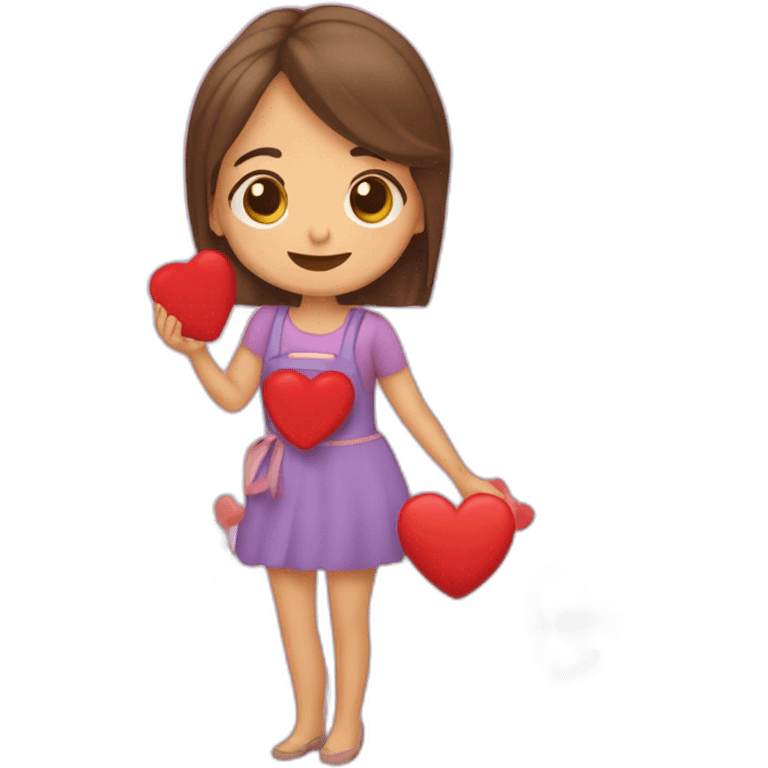 Carita de corazones con vergüenza  emoji