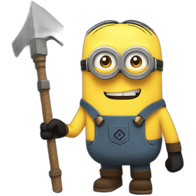 minion with minecraft pickaxe emoji