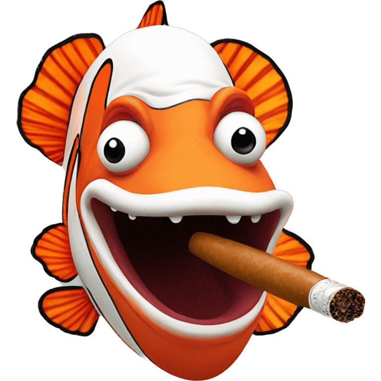 Clown Fish Smoking a Cigar emoji