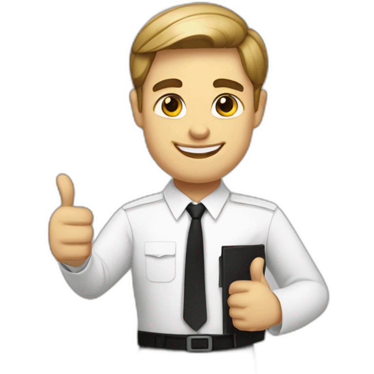 mormon missionary in a white shirt and tie with a black name tag doing a thumbs up emoji