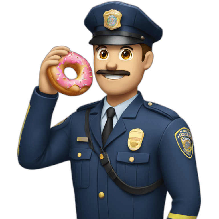 Policeman eating a donut emoji