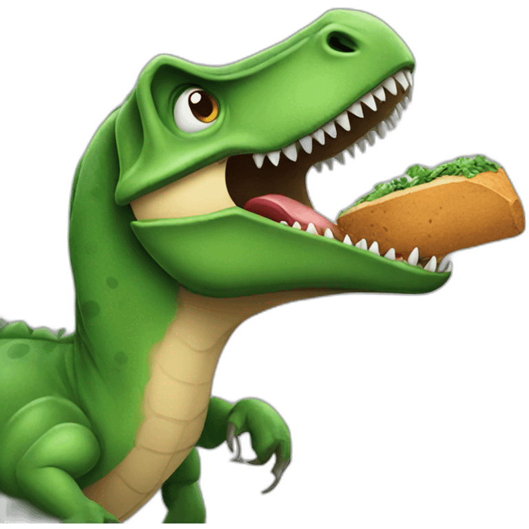 dinosaur eating vegan emoji