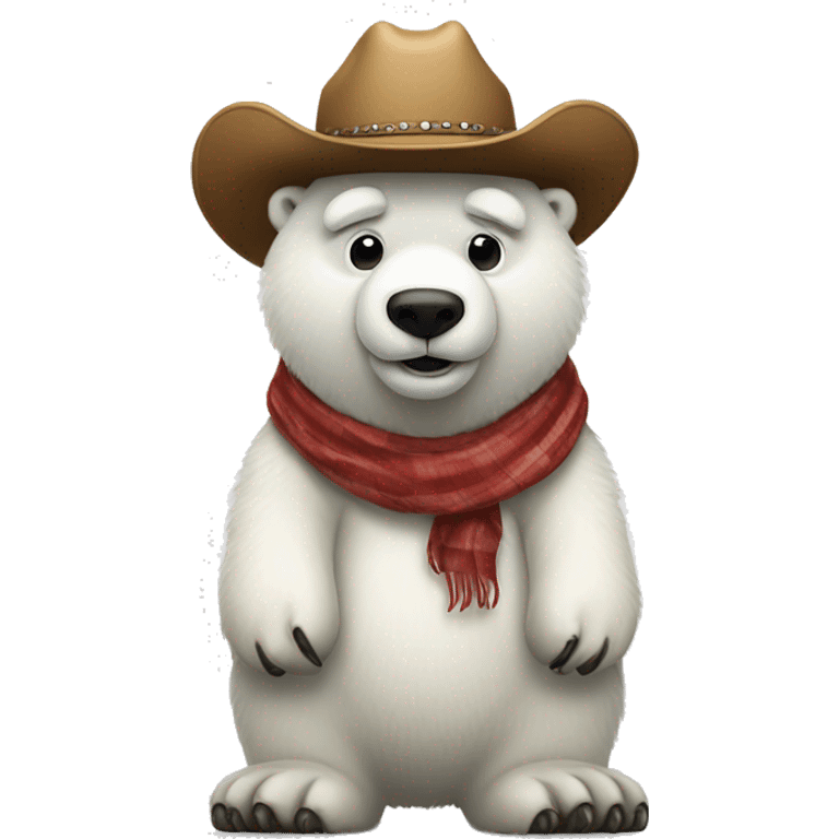 full body of polar bear wearing cowboy hat  emoji