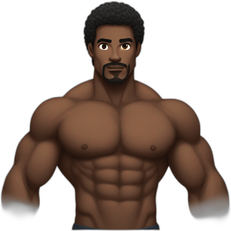 homem negro com musculos do baki emoji