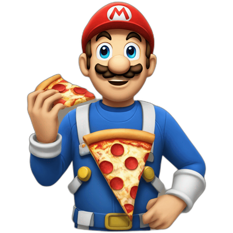 Mario eating pizza emoji