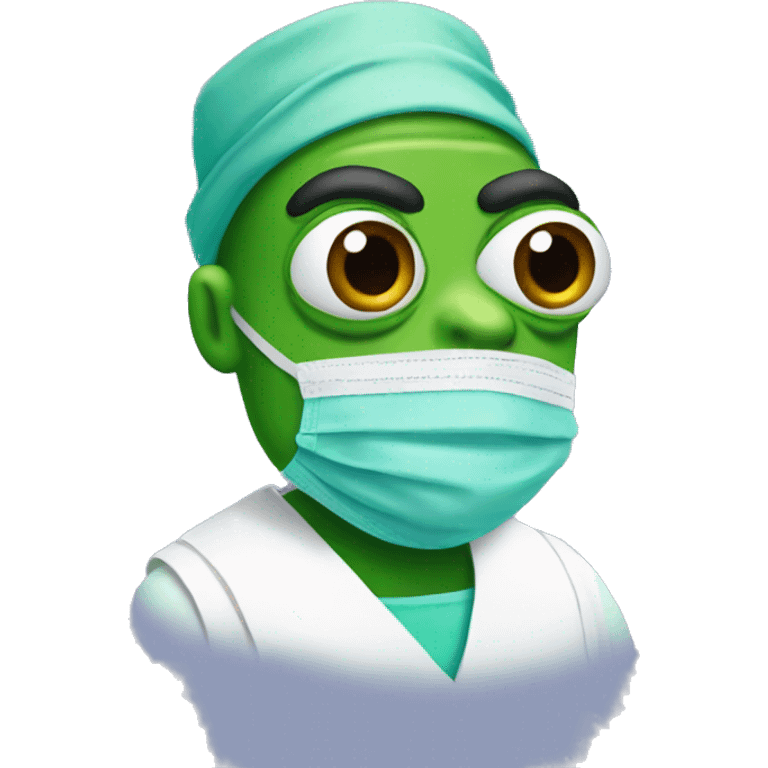 Pepe wearing surgery clothes emoji