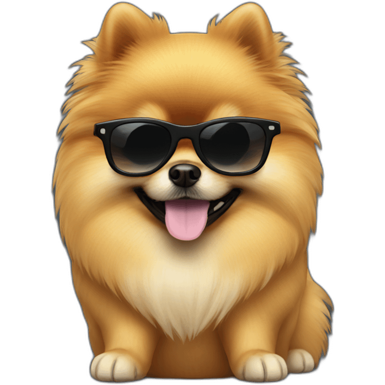 pomeranian with dark glasses emoji