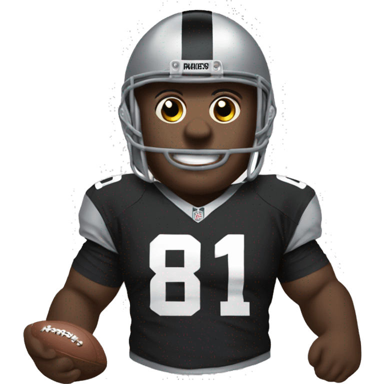 Poop emoji wearing a raiders jersey emoji