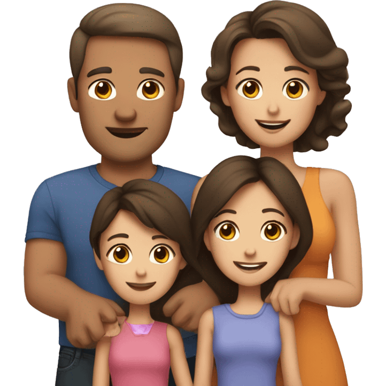 Family-with-father-mother-two-brunettes-daughters emoji