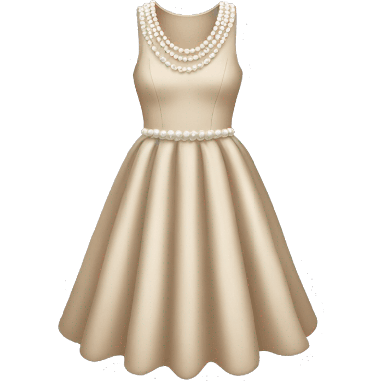 Beige dress with pearls emoji