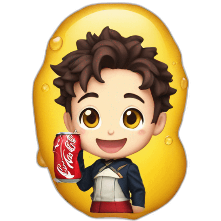 Tanjiro drink coca cola emoji