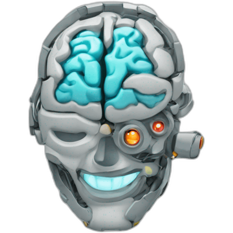 AI  robot brain profile emoji