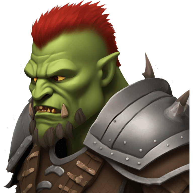 armored orc berserker with red beard & mohican emoji