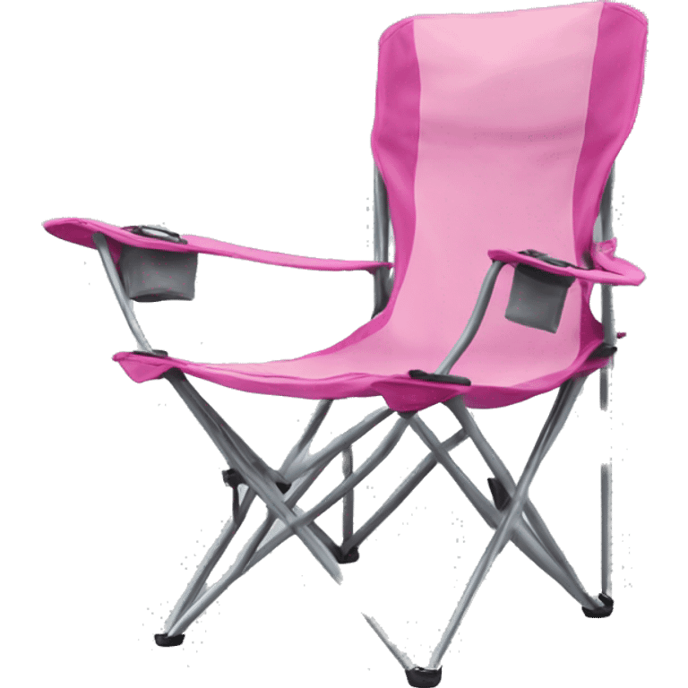 Realistic camping pink and gray campingn chair lisolated. emoji