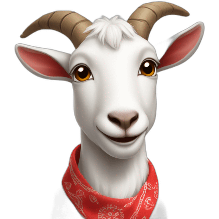 white goat with red bandana around the neck emoji