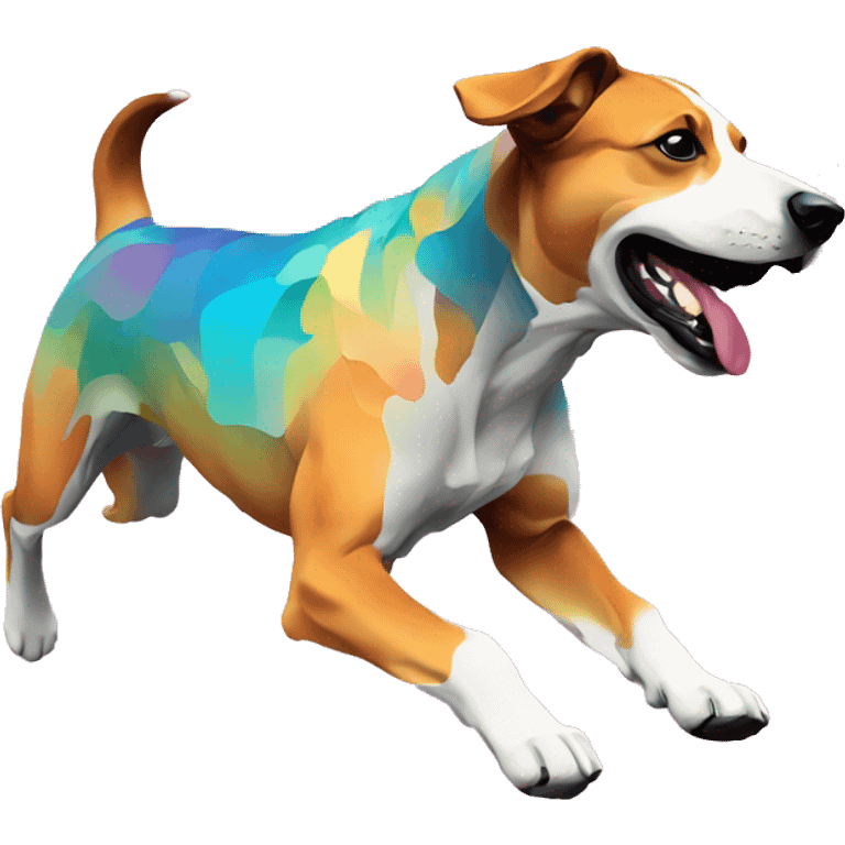 Vector art of a dog running made of vector multicoloured gradient shapes abstract shapes vector art emoji