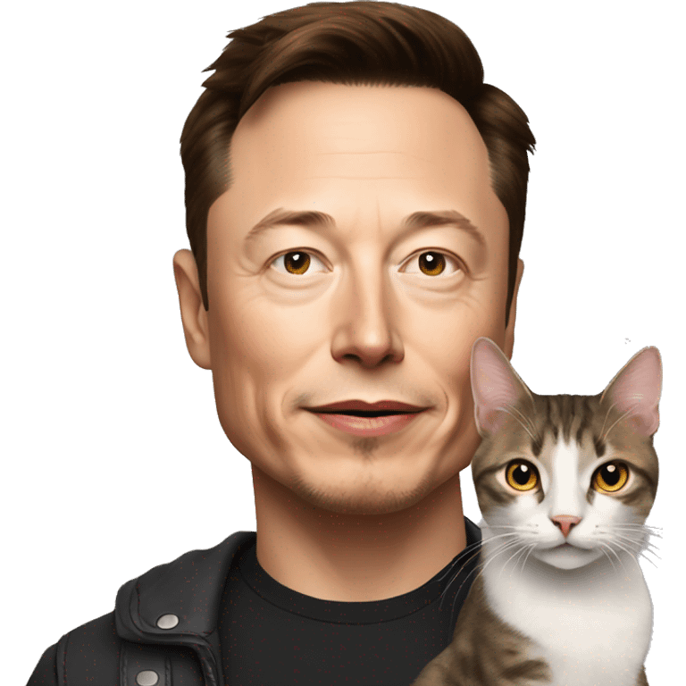 Elon musk having a cat emoji