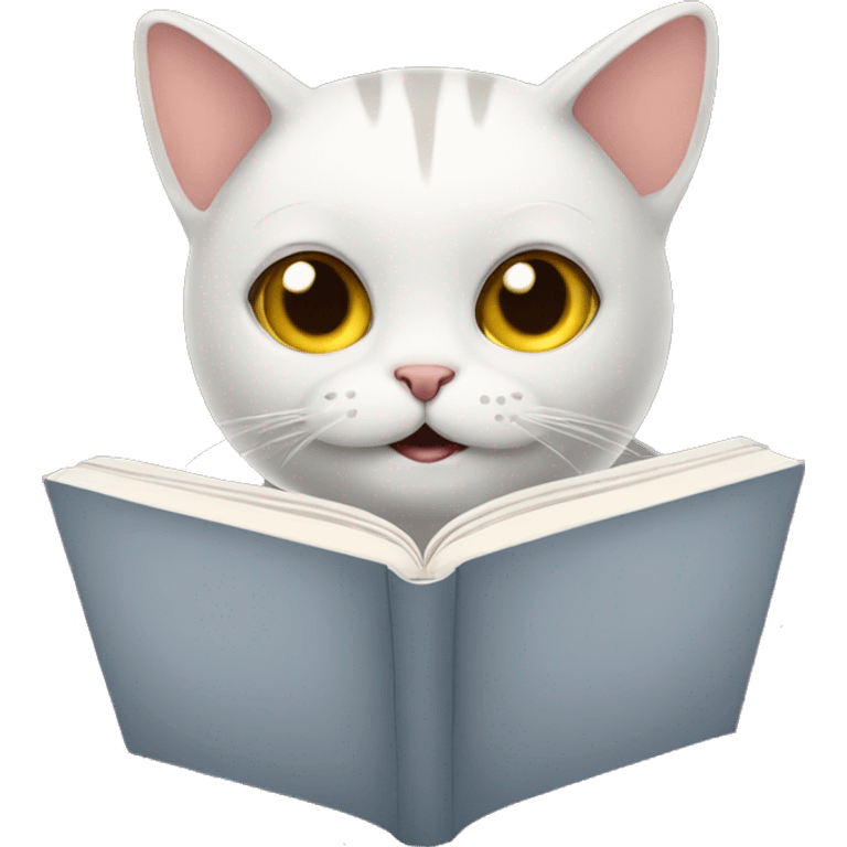 cat reading a book emoji