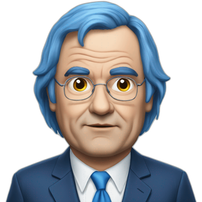 John Prescott realistic with blue hair emoji