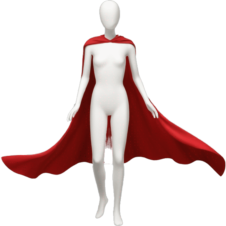 faceless white mannequin flying red cape emoji