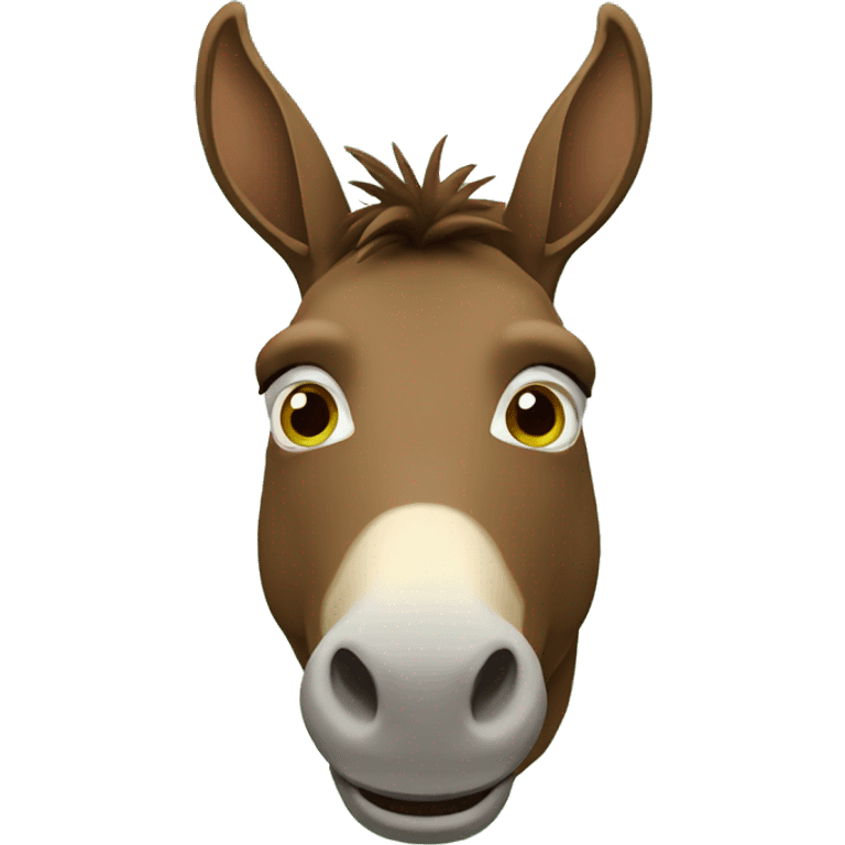 innocent brown donkey face and green background 3d emoji