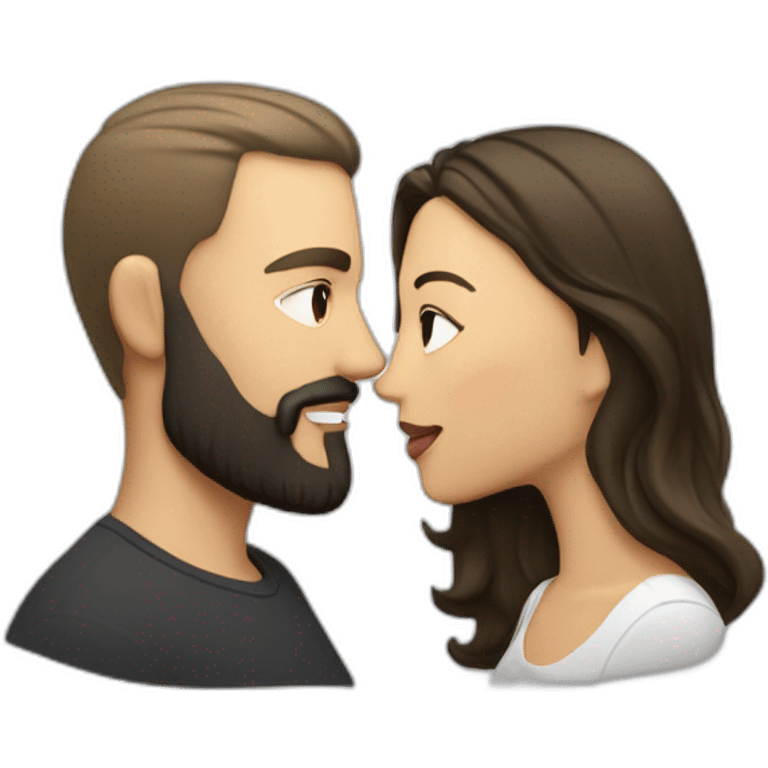 White-man-with-a-smooth-black-hair-cut-fade-and-a-black-beard-kissing-a-white-woman-with-long-brown-waved-hair emoji