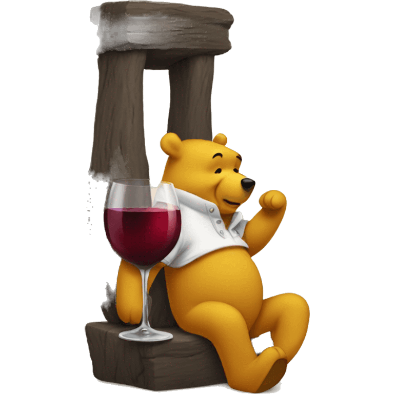 Pooh drinking wine  emoji