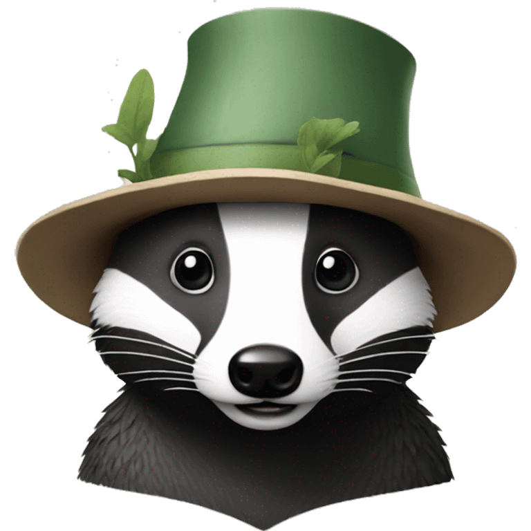 badger in funny hat emoji