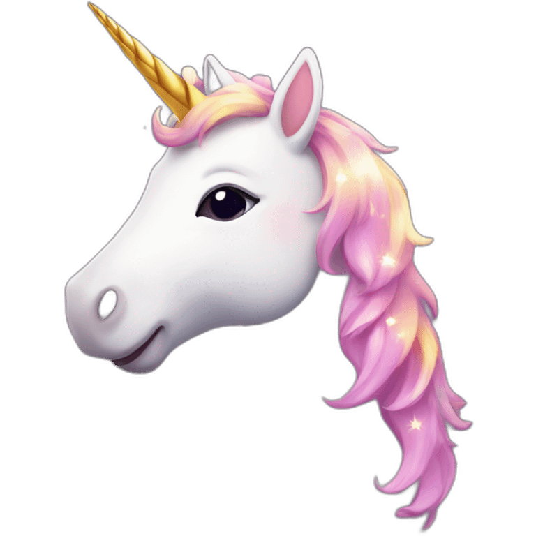 happy unicorn with sparkles emoji