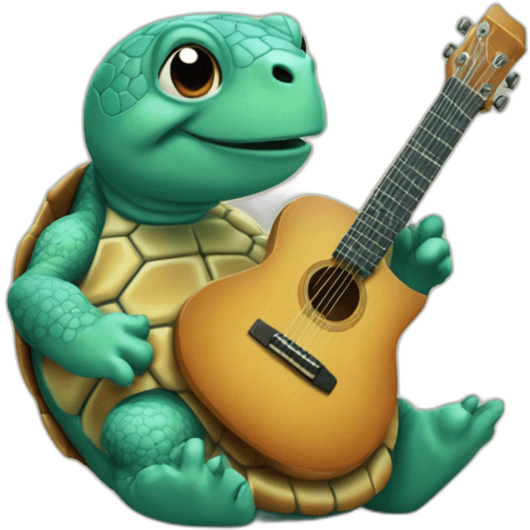 Tortue qui fait de la guitare emoji